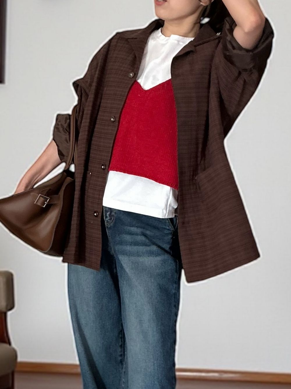 Vintage like Over size チェックシャツジャケット