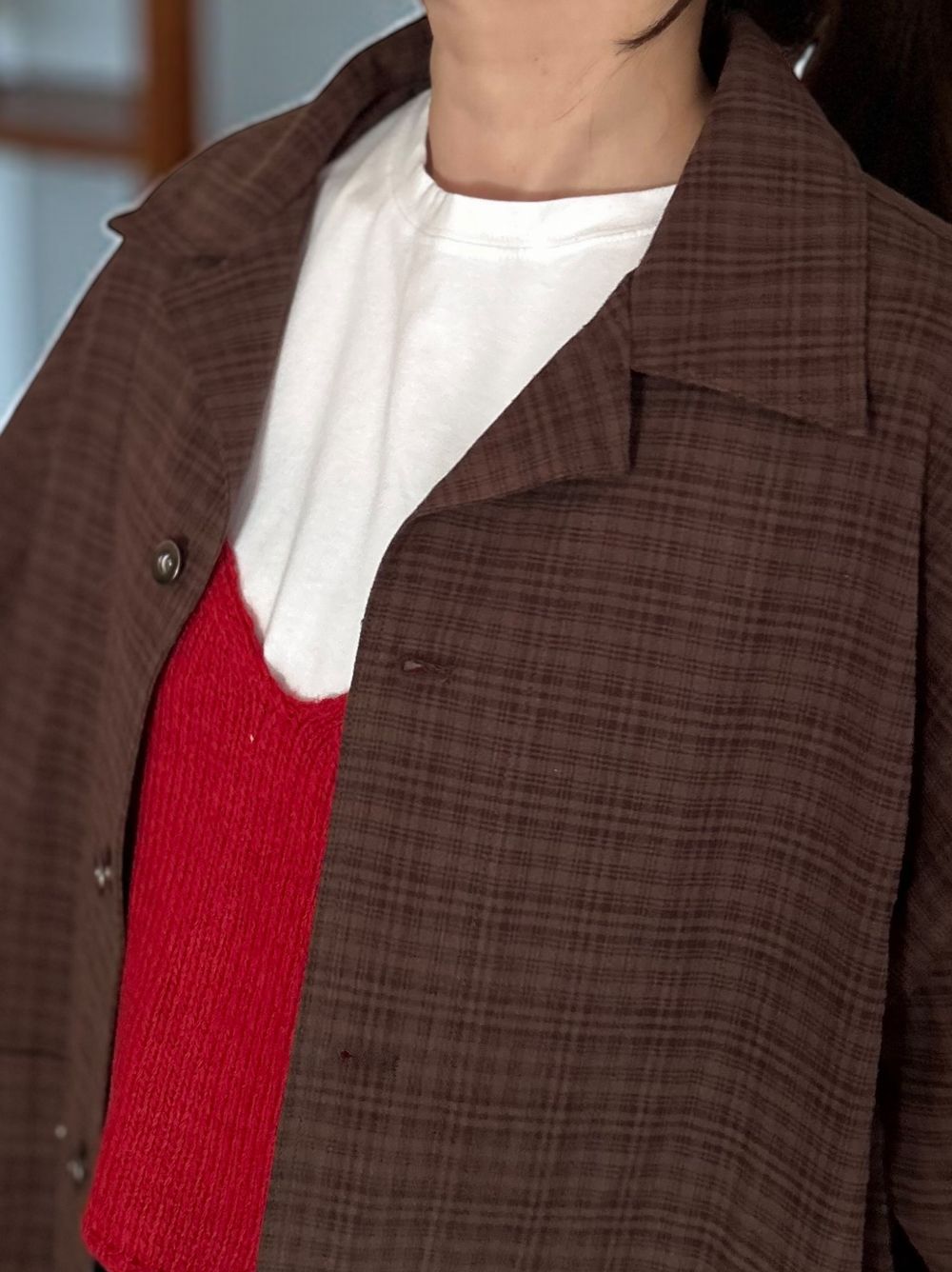 Vintage like Over size チェックシャツジャケット