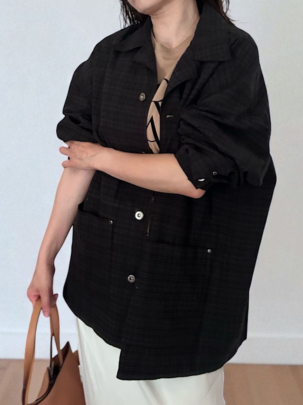 Vintage like Over size チェックシャツジャケット