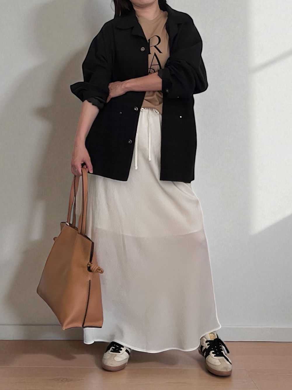 Suede like maxi フレアスカート