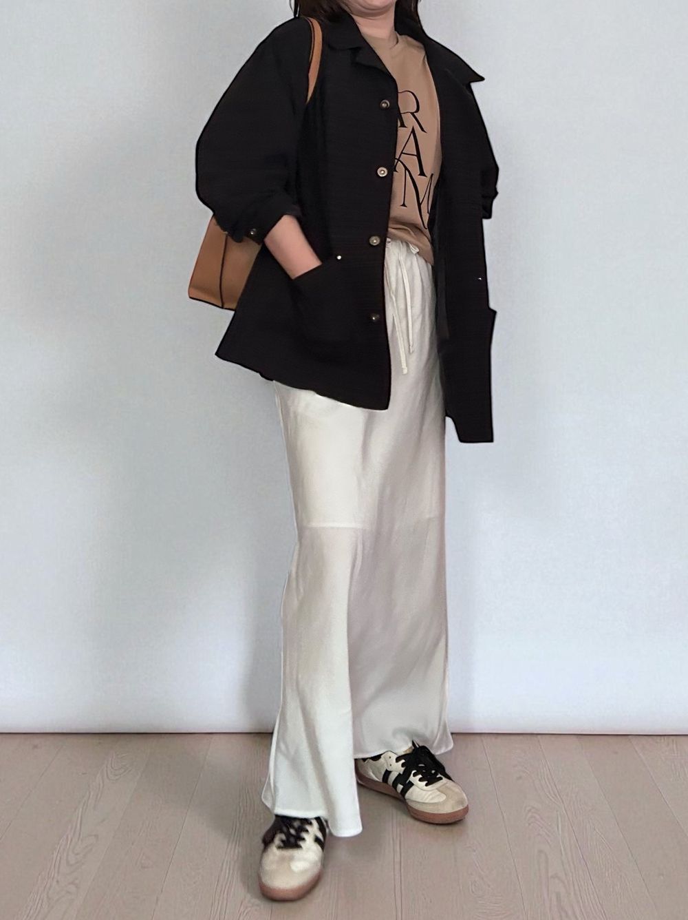 Suede like maxi フレアスカート