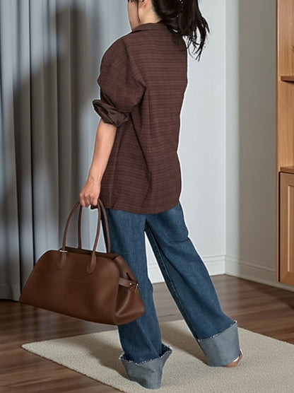 Vintage like Over size チェックシャツジャケット