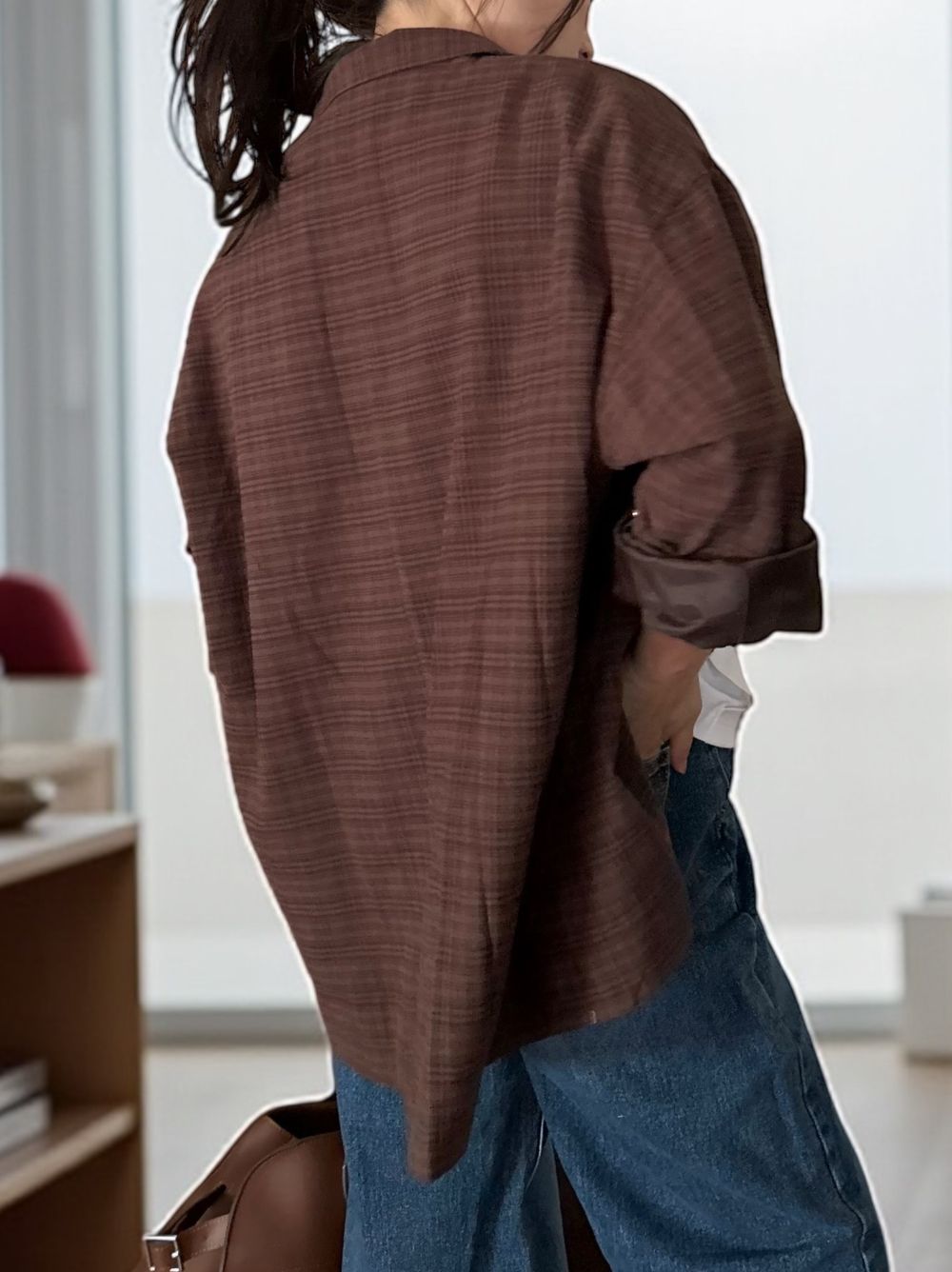 Vintage like Over size チェックシャツジャケット