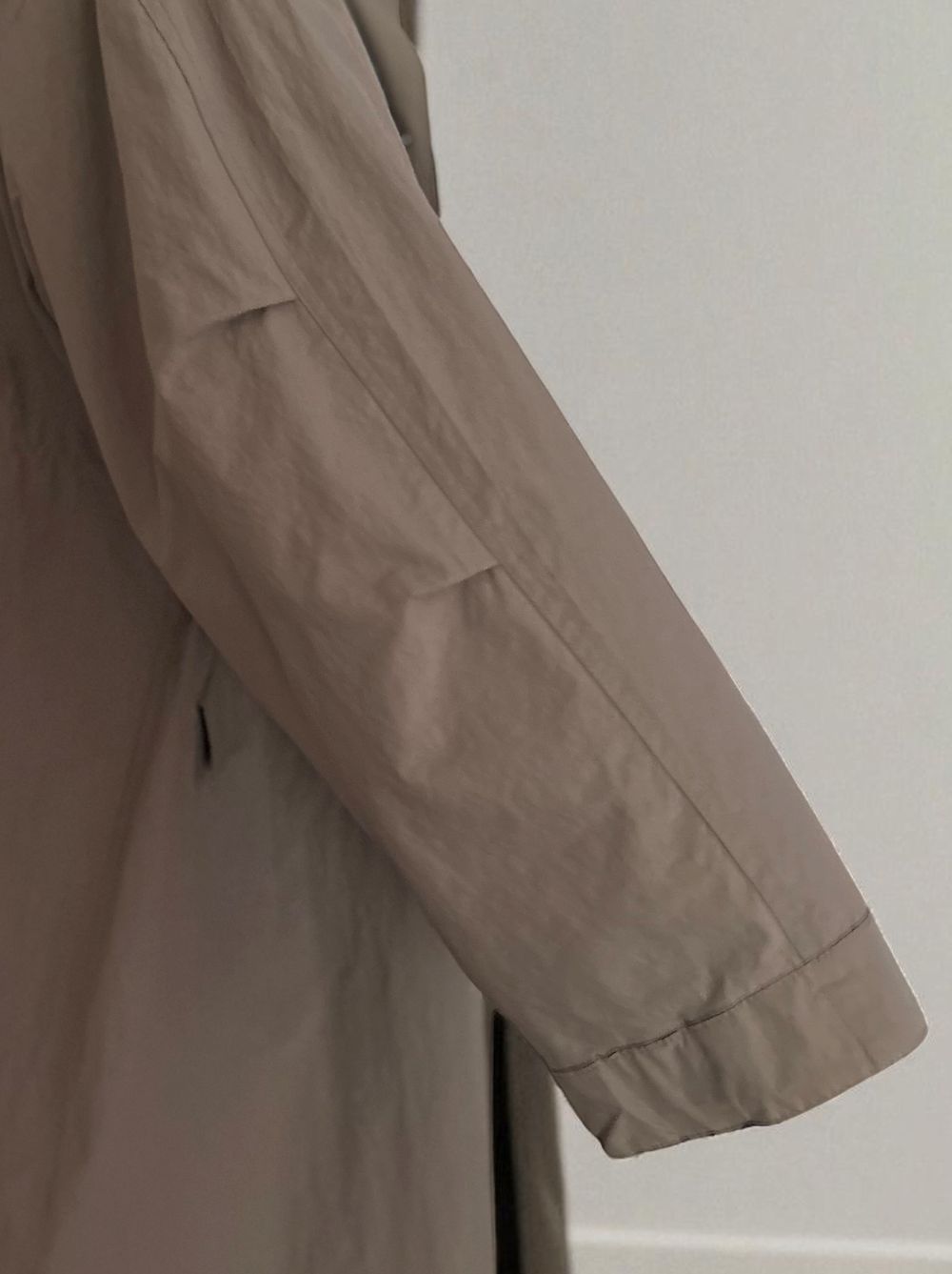 Waist Drawstring スタンドカラーナイロンコート