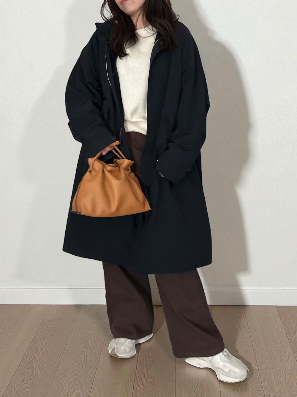 Waist Drawstring スタンドカラーナイロンコート