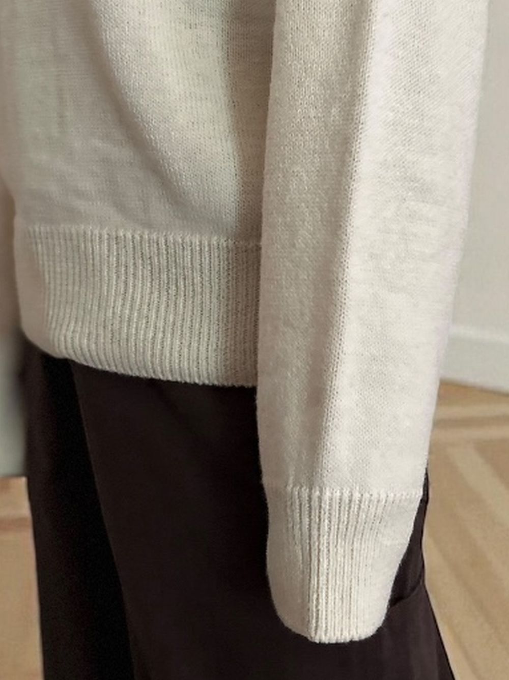 Wool blend crew neckニットフーディー