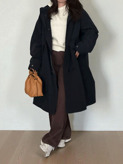 Wool blend crew neckニットフーディー