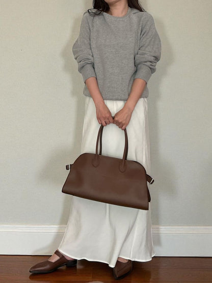 Wool blend crew neckニットフーディー