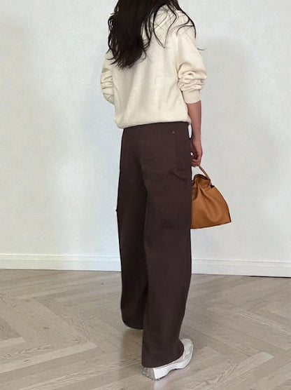 Wool blend crew neckニットフーディー