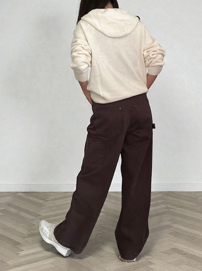 Wool blend crew neckニットフーディー