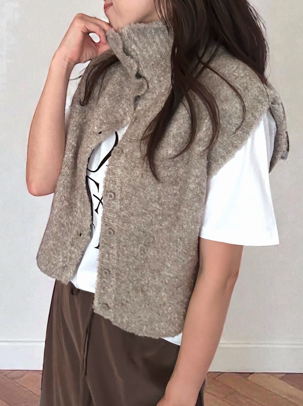 High neck ブークレニットベスト