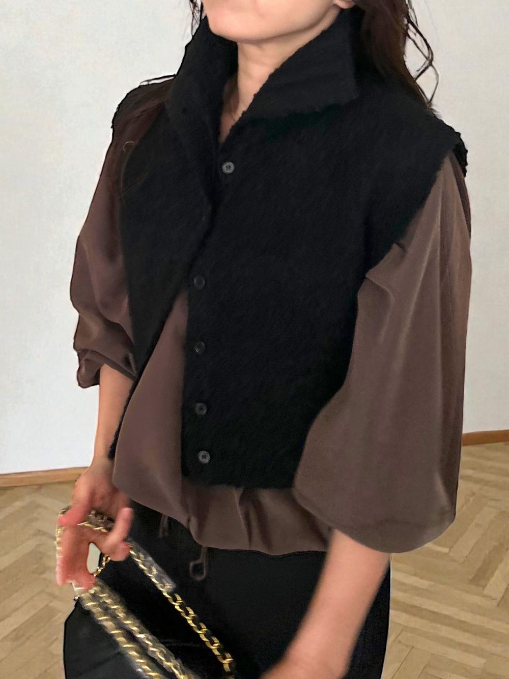 High neck ブークレニットベスト