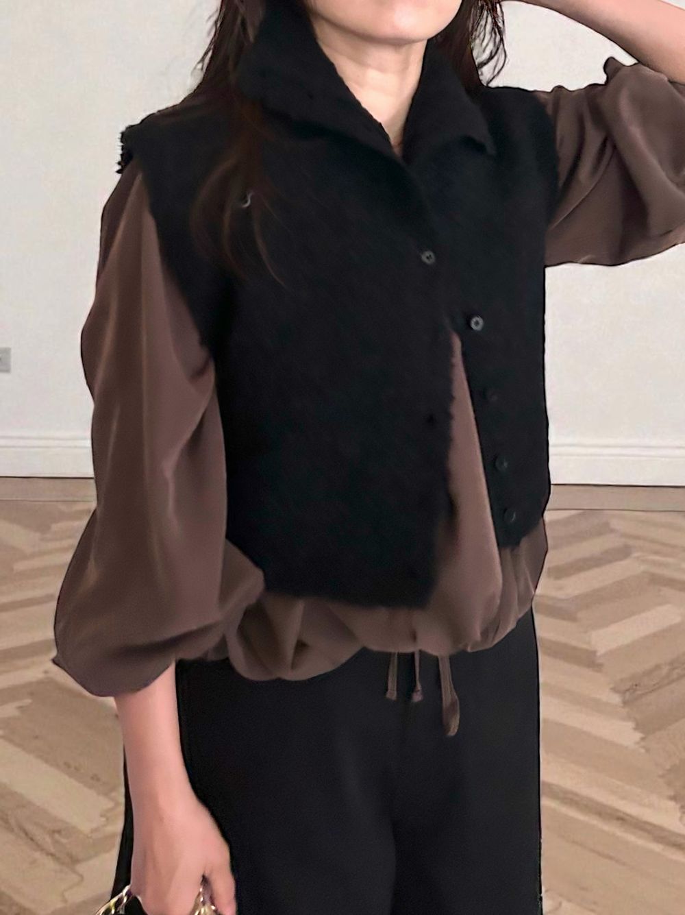 High neck ブークレニットベスト