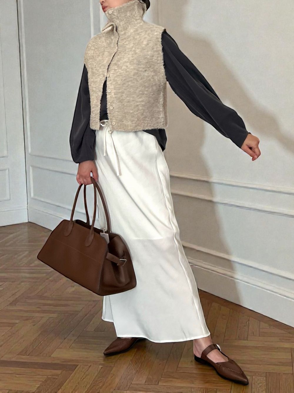 High neck ブークレニットベスト