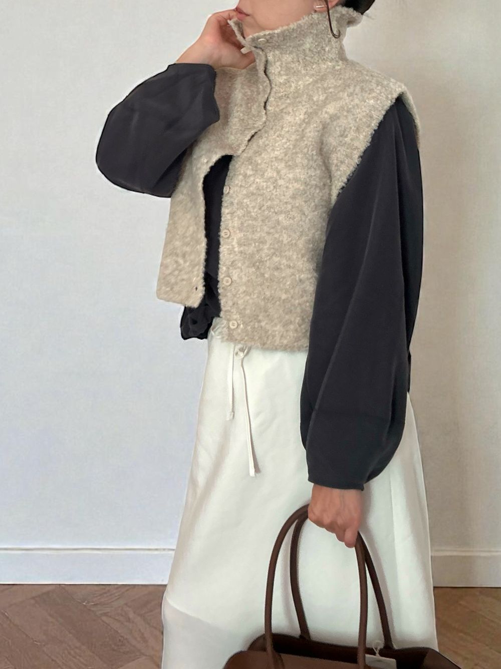 High neck ブークレニットベスト