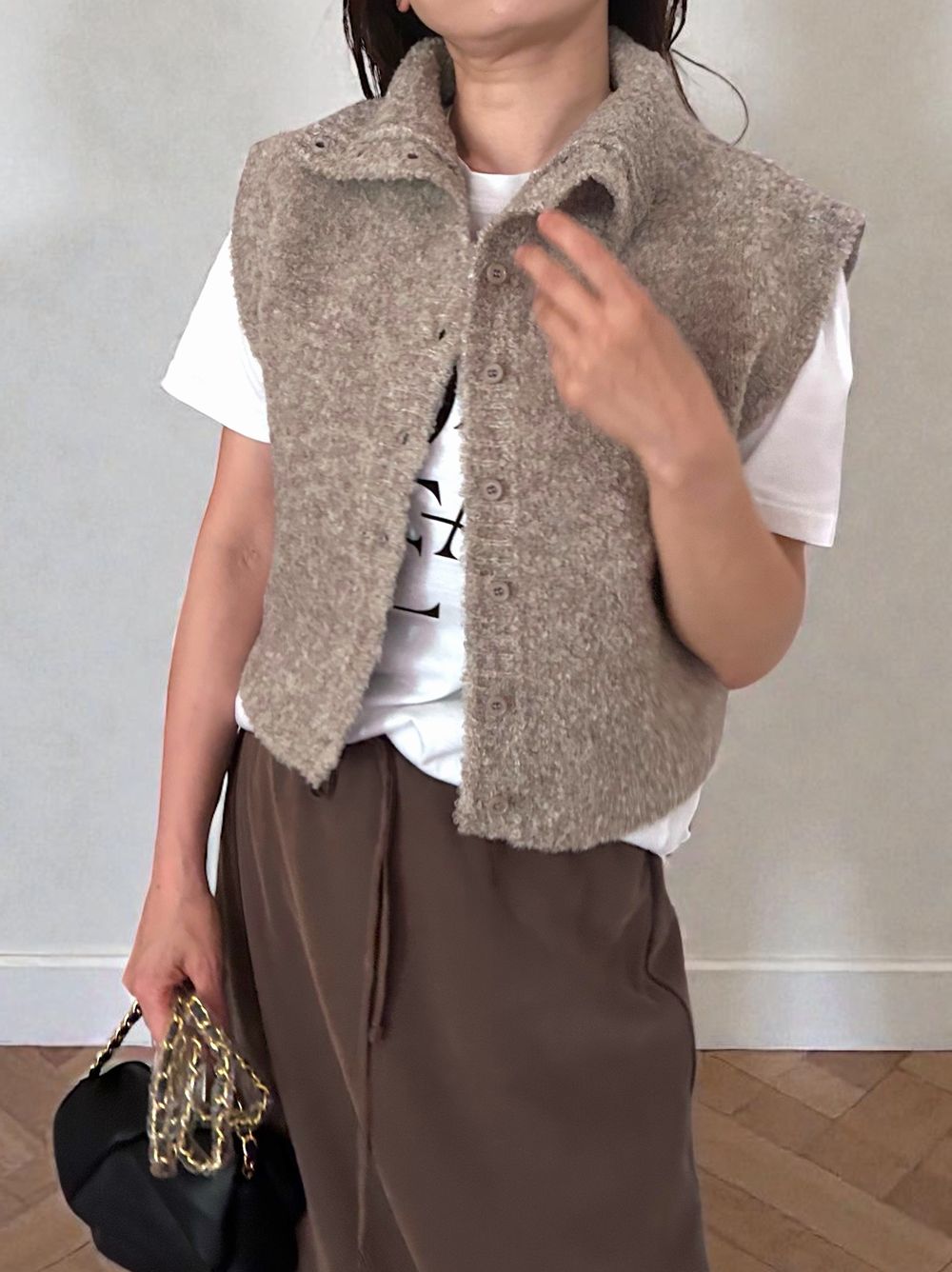 High neck ブークレニットベスト