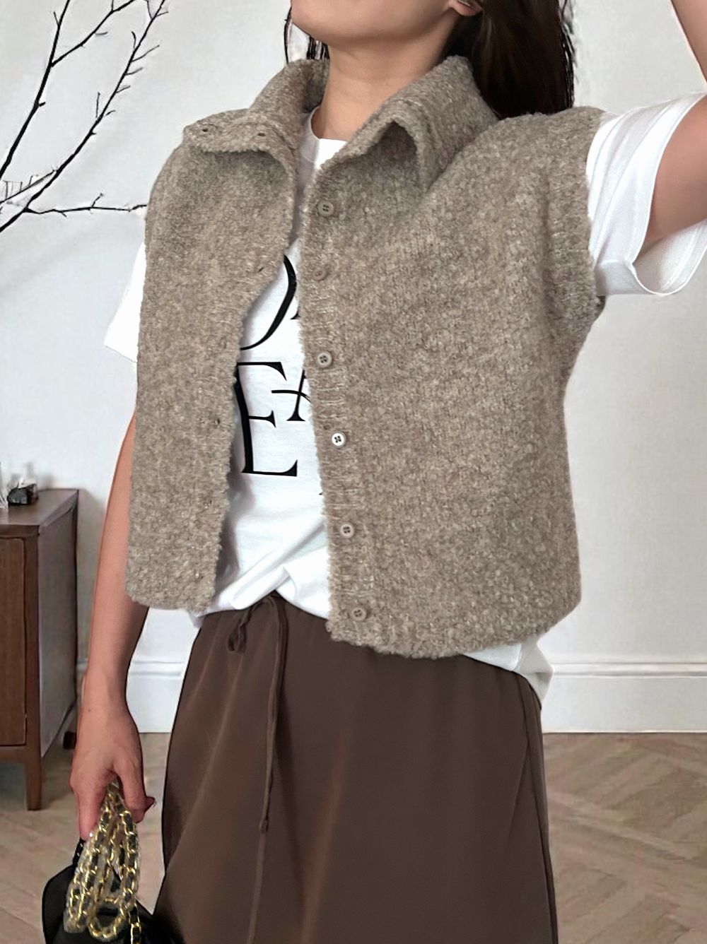 High neck ブークレニットベスト