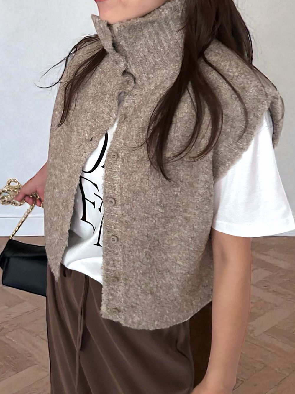 High neck ブークレニットベスト