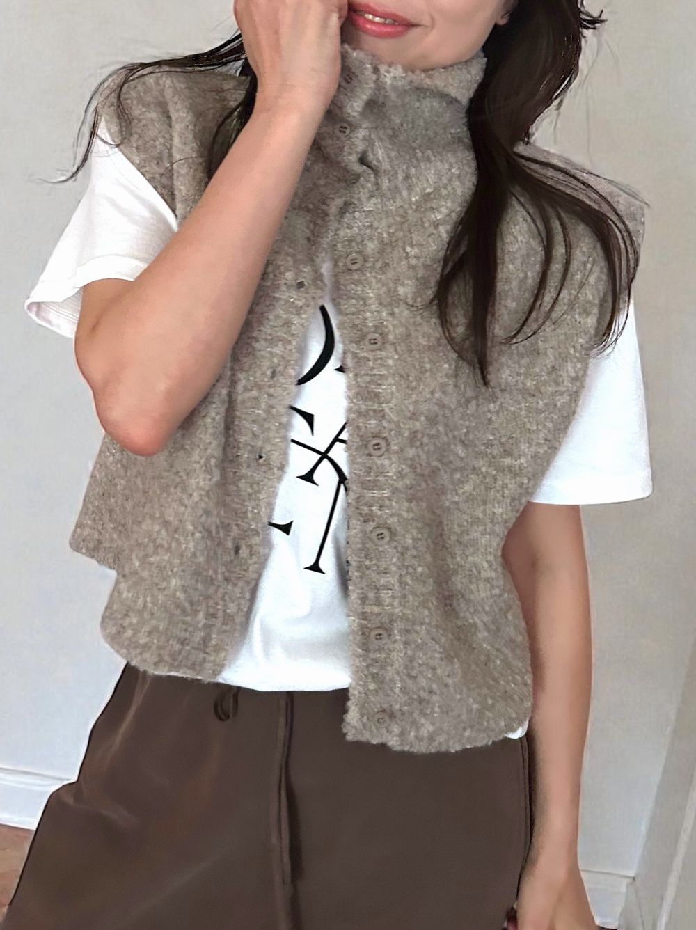 High neck ブークレニットベスト