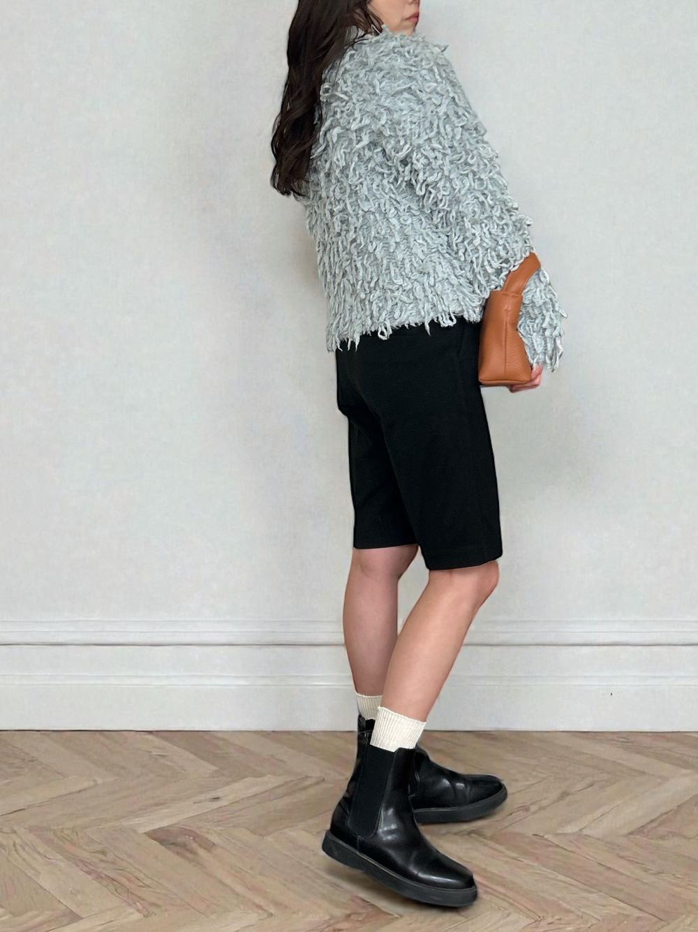 Loop yarn フリンジVネックカーディガン