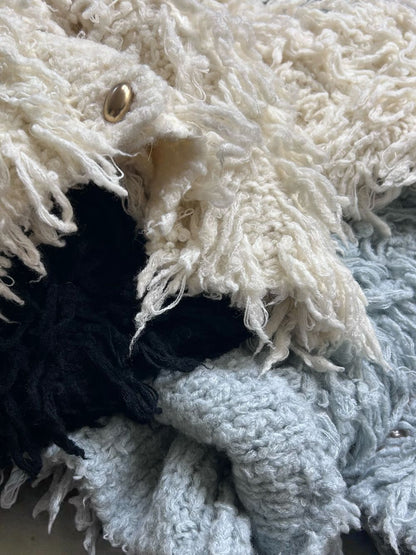 Loop yarn フリンジVネックカーディガン