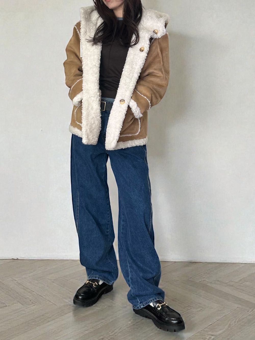 Fake mouton ダブルフェイスリバーシブルボアコート