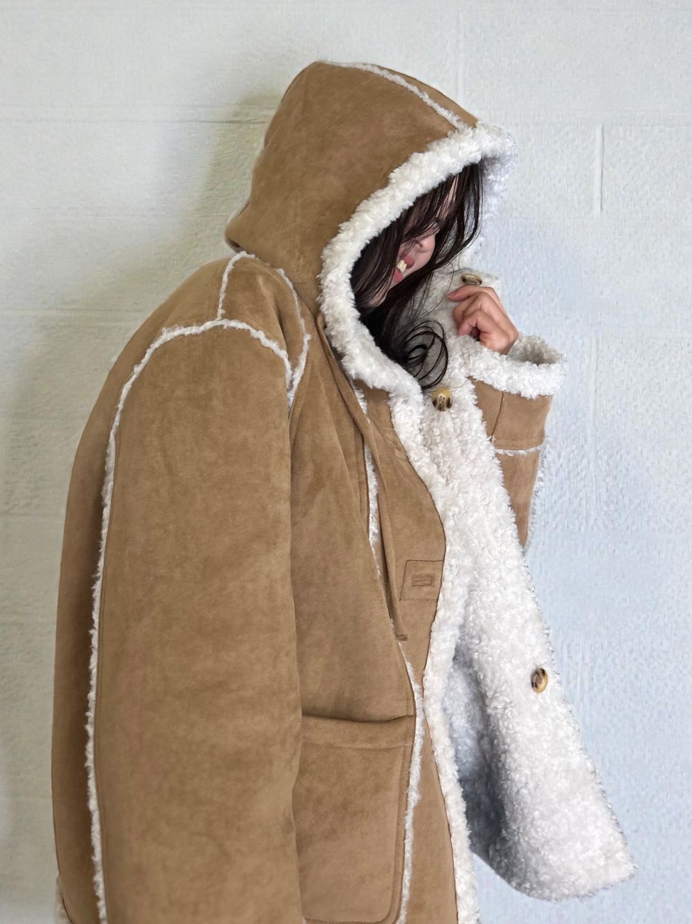 Fake mouton ダブルフェイスリバーシブルボアコート