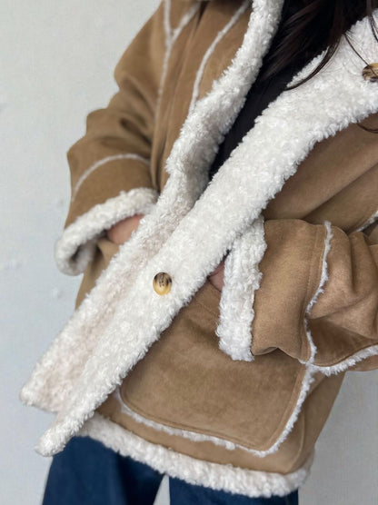 Fake mouton ダブルフェイスリバーシブルボアコート