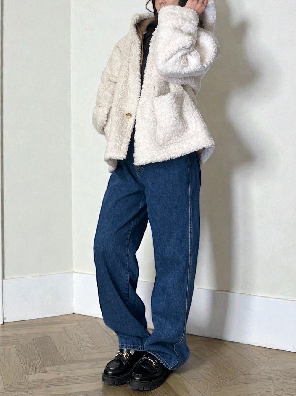 Fake mouton ダブルフェイスリバーシブルボアコート