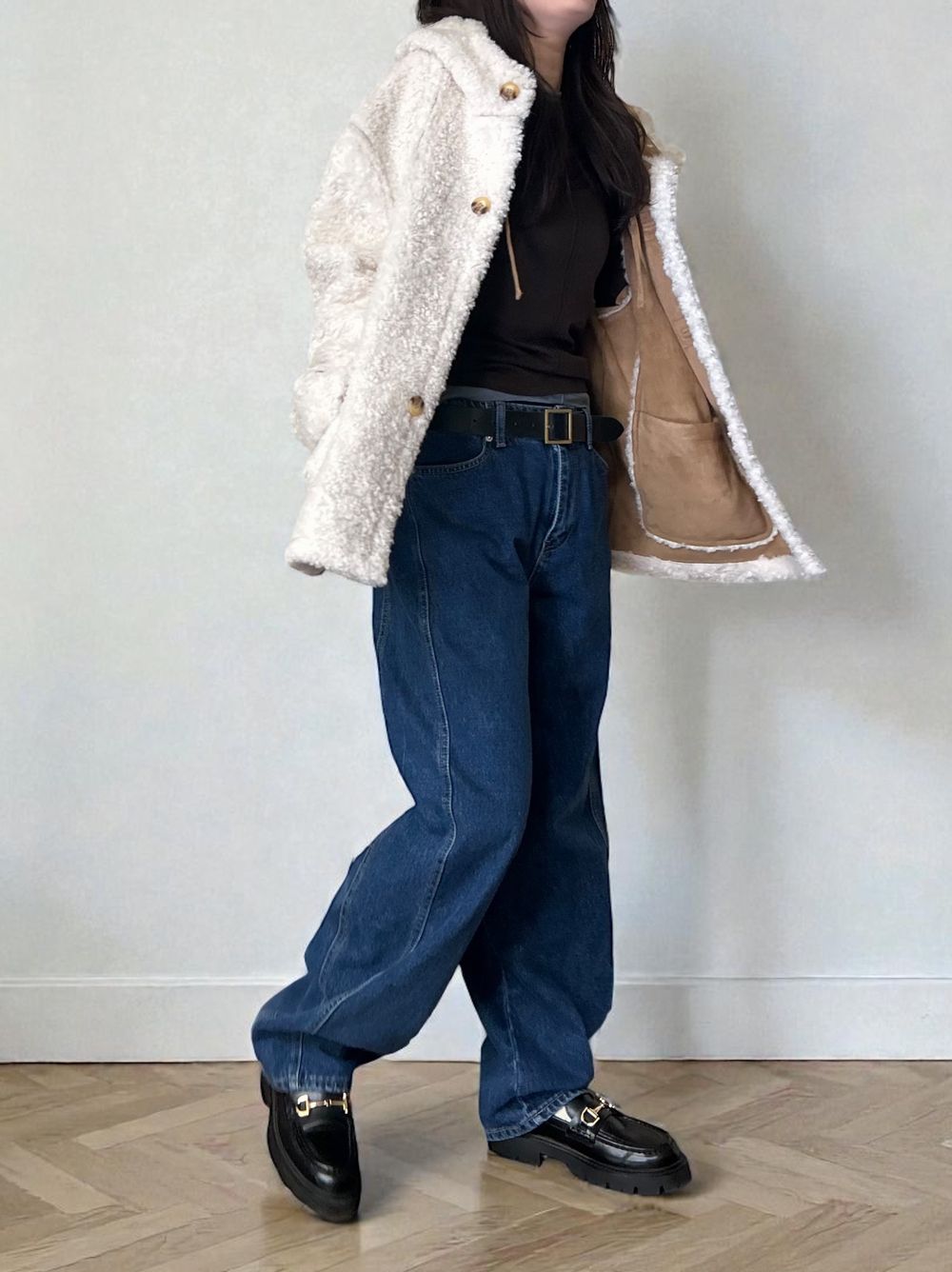 Fake mouton ダブルフェイスリバーシブルボアコート