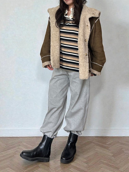 Fake mouton ダブルフェイスリバーシブルボアコート