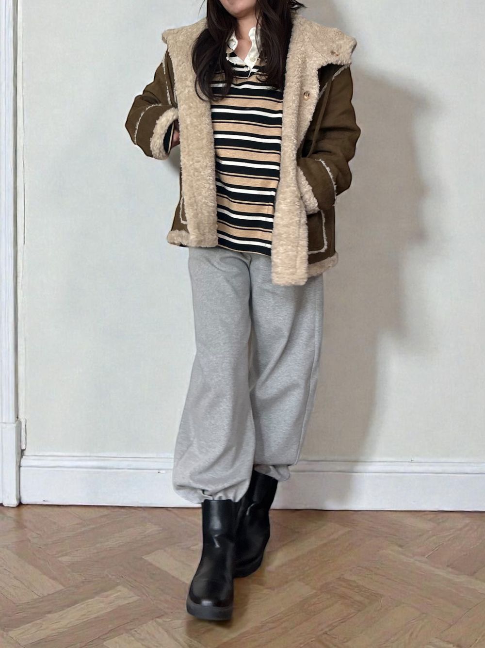 Fake mouton ダブルフェイスリバーシブルボアコート