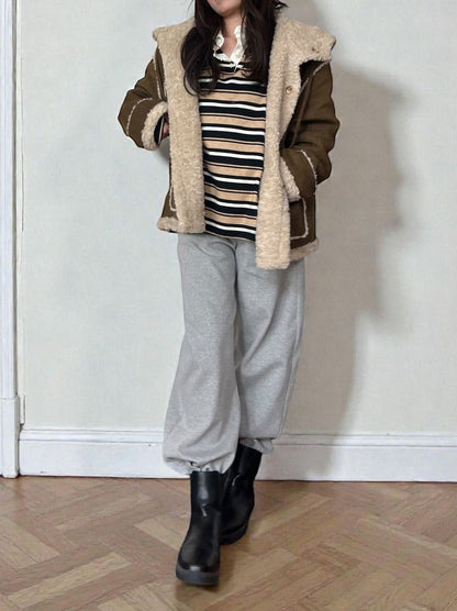 Fake mouton ダブルフェイスリバーシブルボアコート