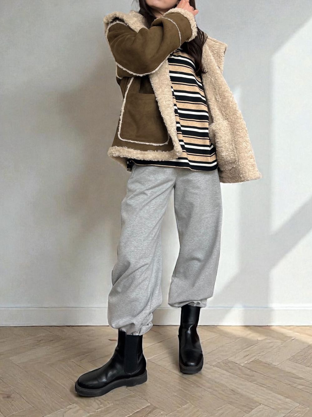 Fake mouton ダブルフェイスリバーシブルボアコート