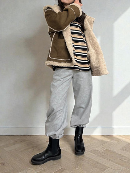 Fake mouton ダブルフェイスリバーシブルボアコート