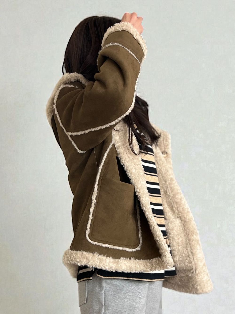 Fake mouton ダブルフェイスリバーシブルボアコート