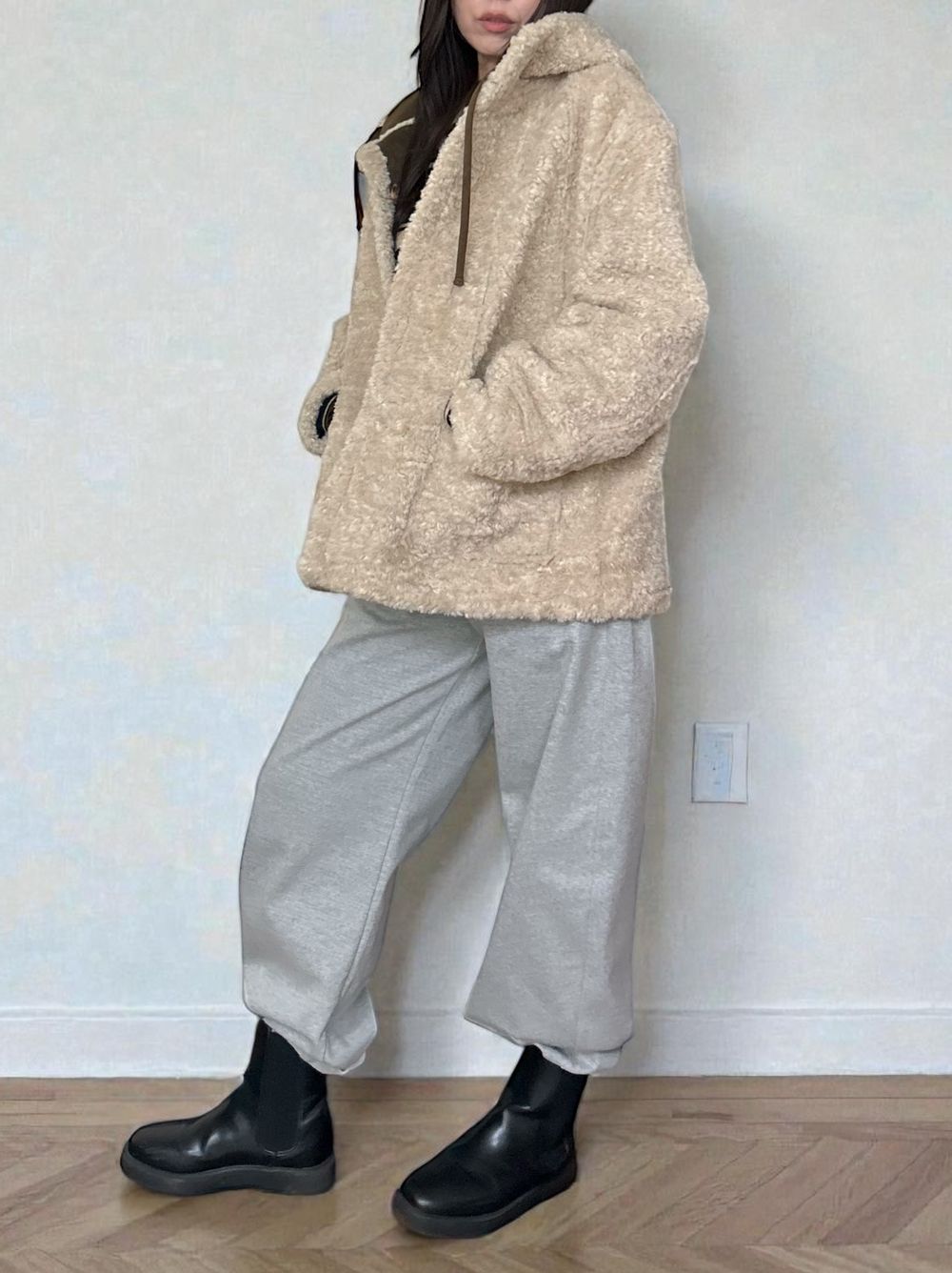 Fake mouton ダブルフェイスリバーシブルボアコート