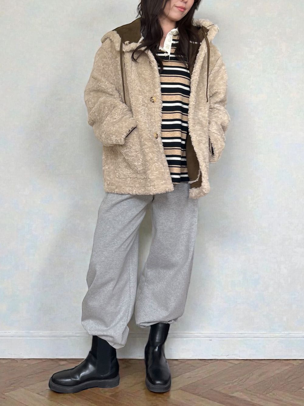 Fake mouton ダブルフェイスリバーシブルボアコート