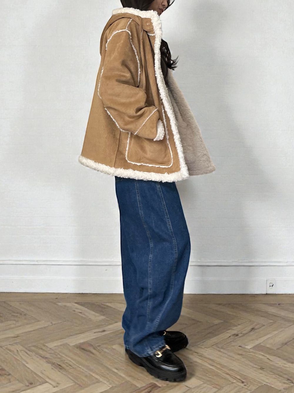 Fake mouton ダブルフェイスリバーシブルボアコート