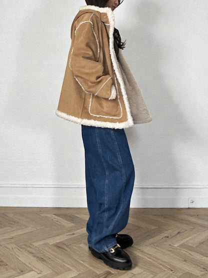 Fake mouton ダブルフェイスリバーシブルボアコート