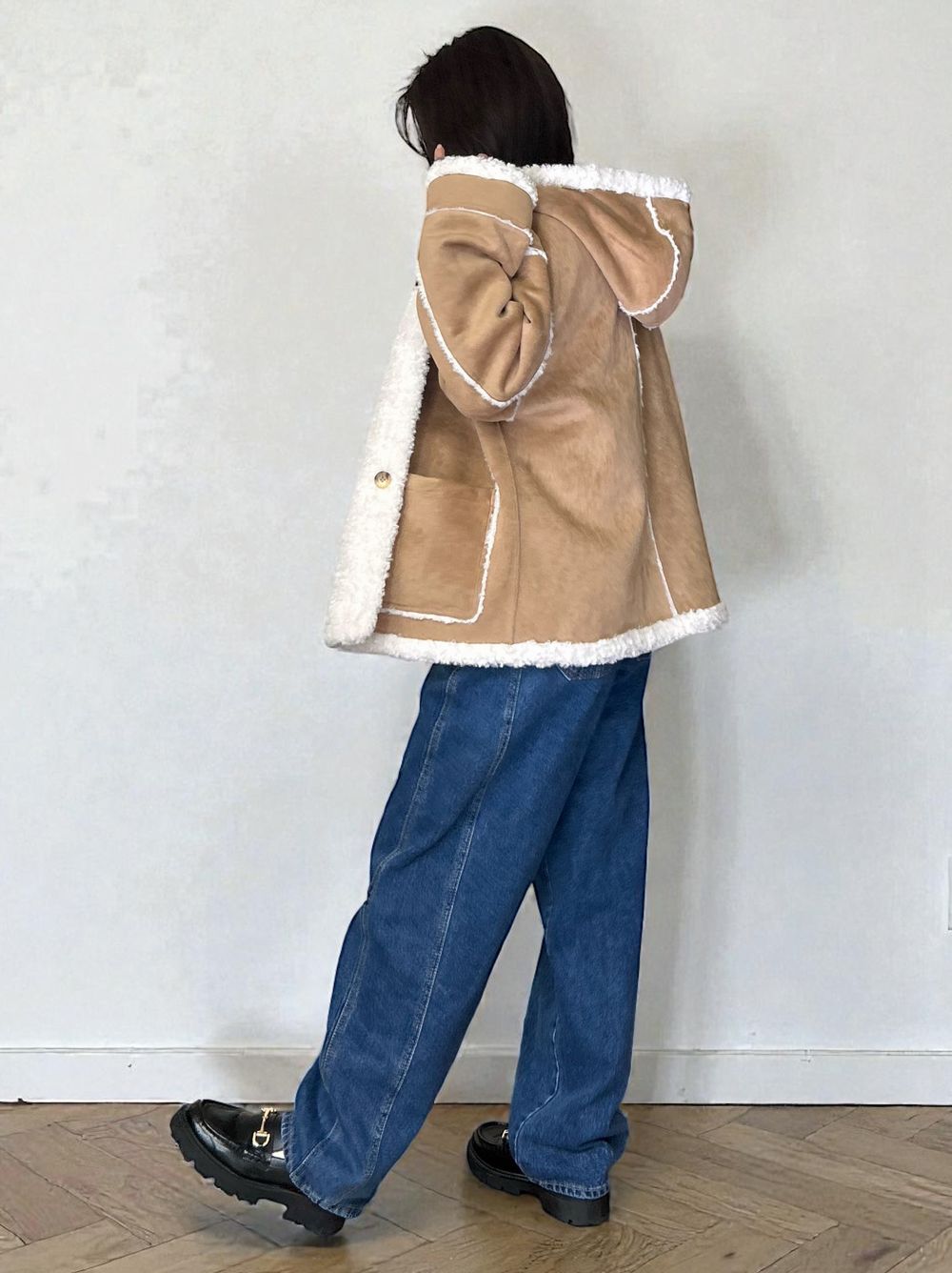 Fake mouton ダブルフェイスリバーシブルボアコート