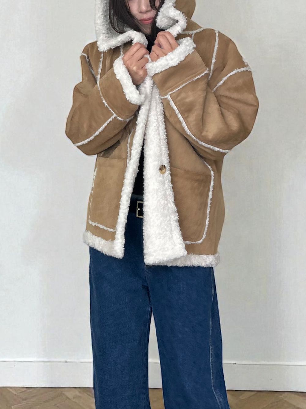 Fake mouton ダブルフェイスリバーシブルボアコート