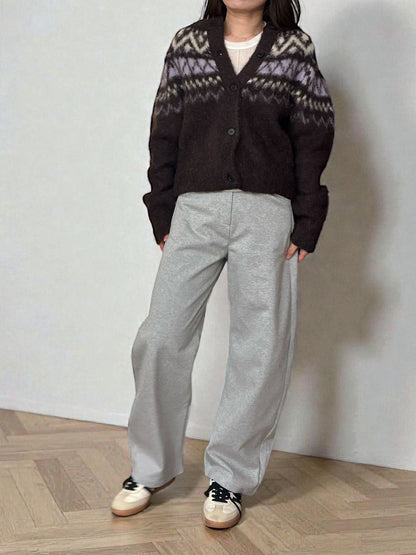 Nordic arthur jacquard クルーネックカーディガン