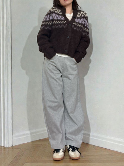 Nordic arthur jacquard クルーネックカーディガン
