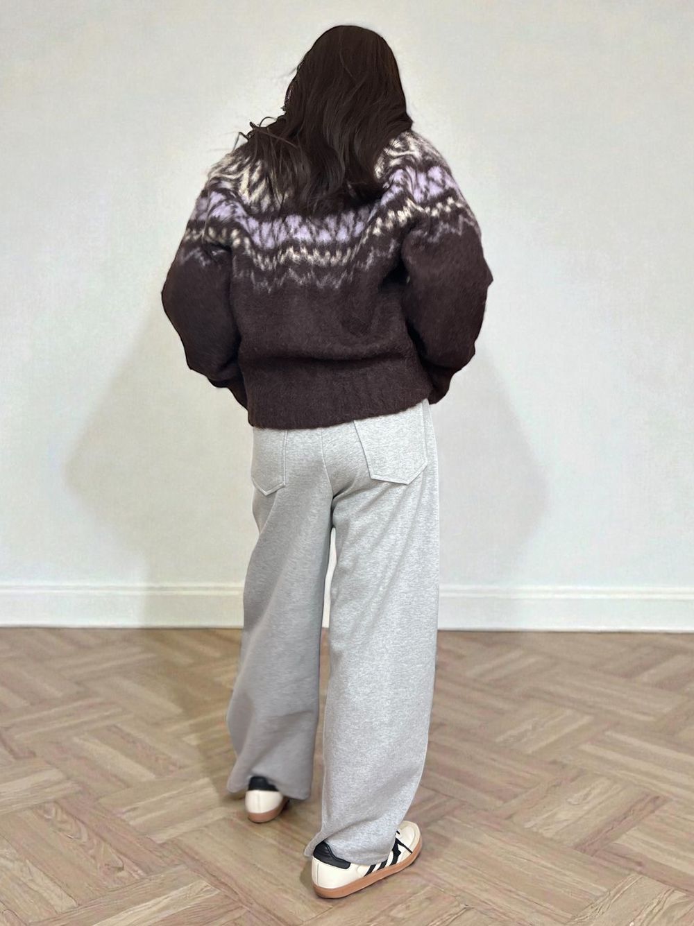 Nordic arthur jacquard クルーネックカーディガン