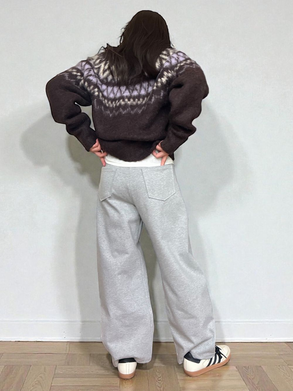 Nordic arthur jacquard クルーネックカーディガン