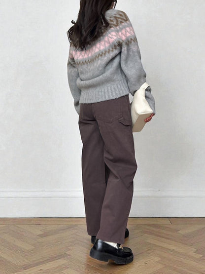 Nordic arthur jacquard クルーネックカーディガン