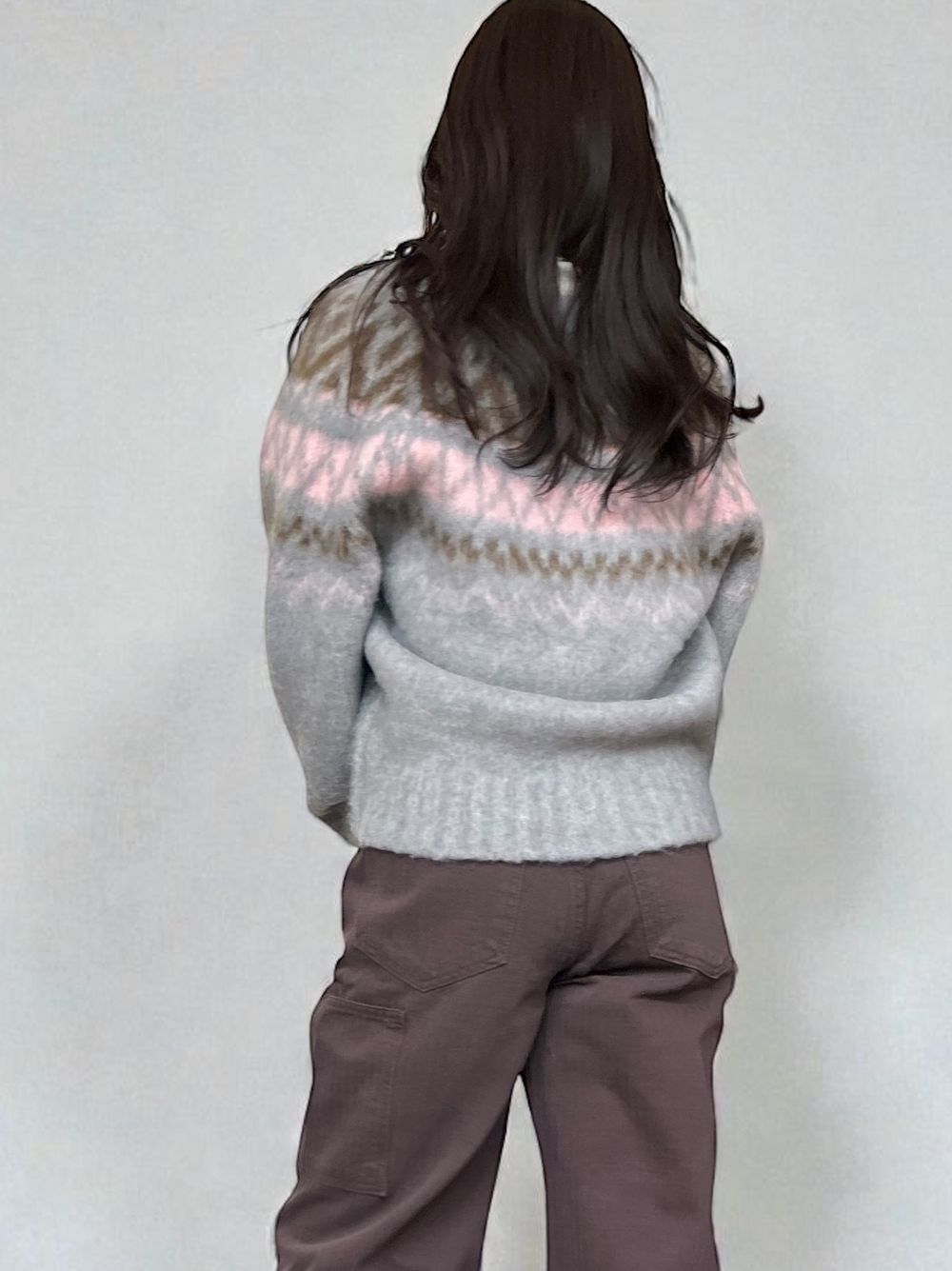 Nordic arthur jacquard クルーネックカーディガン