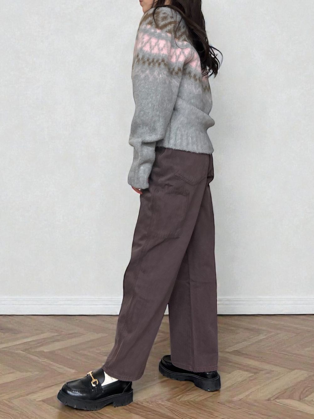 Nordic arthur jacquard クルーネックカーディガン