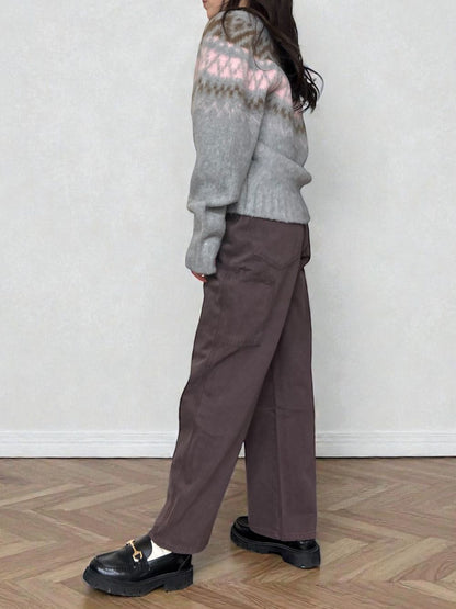 Nordic arthur jacquard クルーネックカーディガン